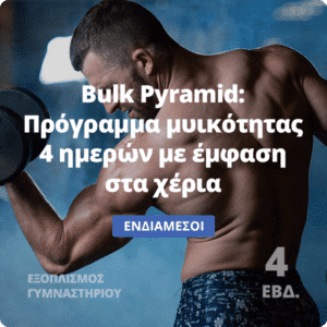 Bulk Pyramid - Πρόγραμμα μυικότητας 4 ημερών με έμφαση στα χέρια